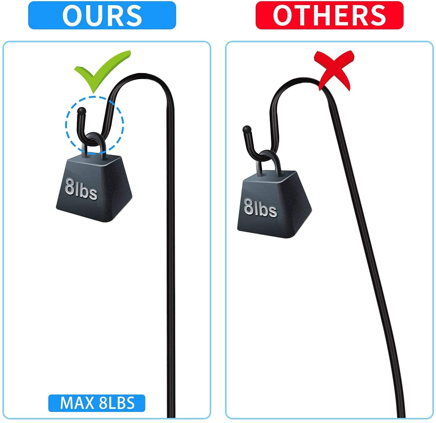 Outdoor Shepherds Hooks 48 Inch